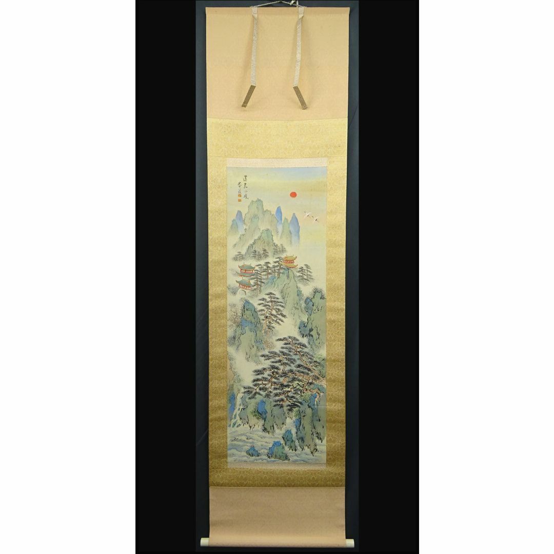 ♥掛軸雪景図原田 芳洲 掛け軸骨董品