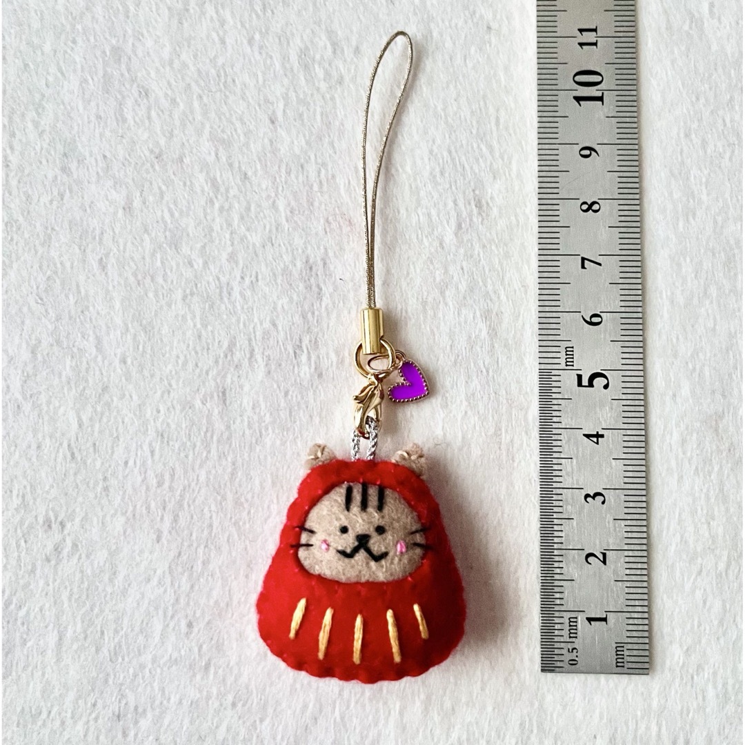 😸ねこだるま お守り フェルト ストラップの通販 by Karina's shop｜ラクマ