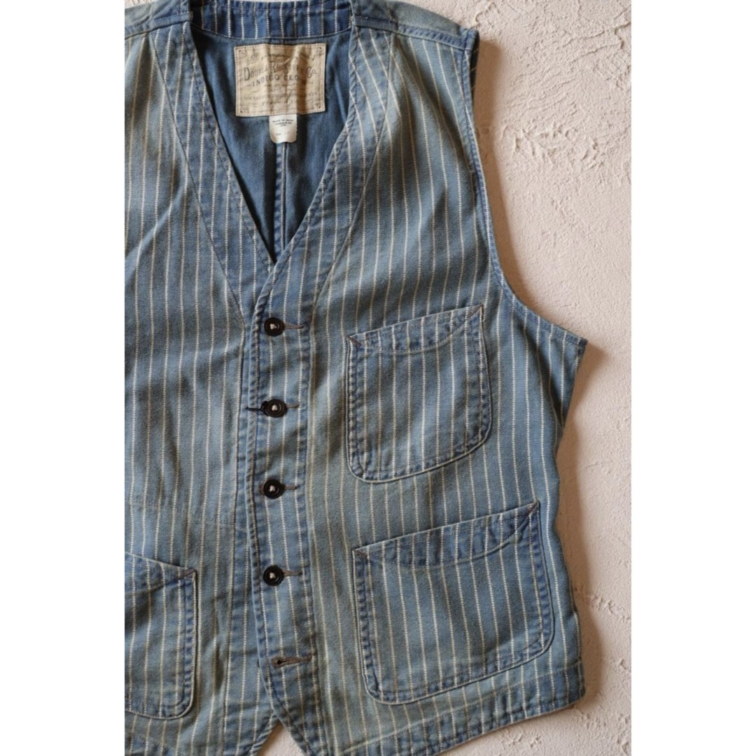 RRL - 新品*RRL*インディゴ ストライプド ツイル ベスト*S* ダブル