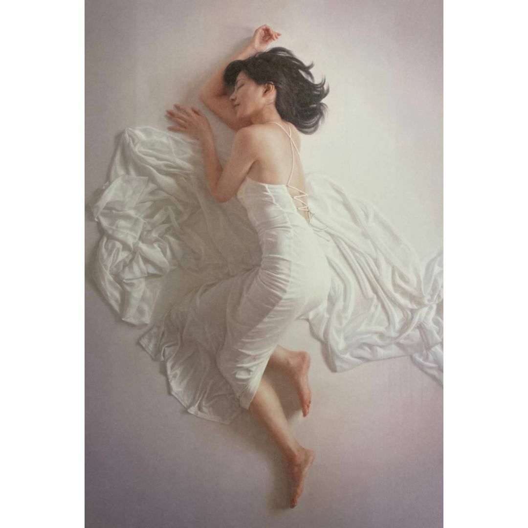 美人画、裸婦、絵画6F、山本英二、ワイシャツK、木枠新品額縁、真作