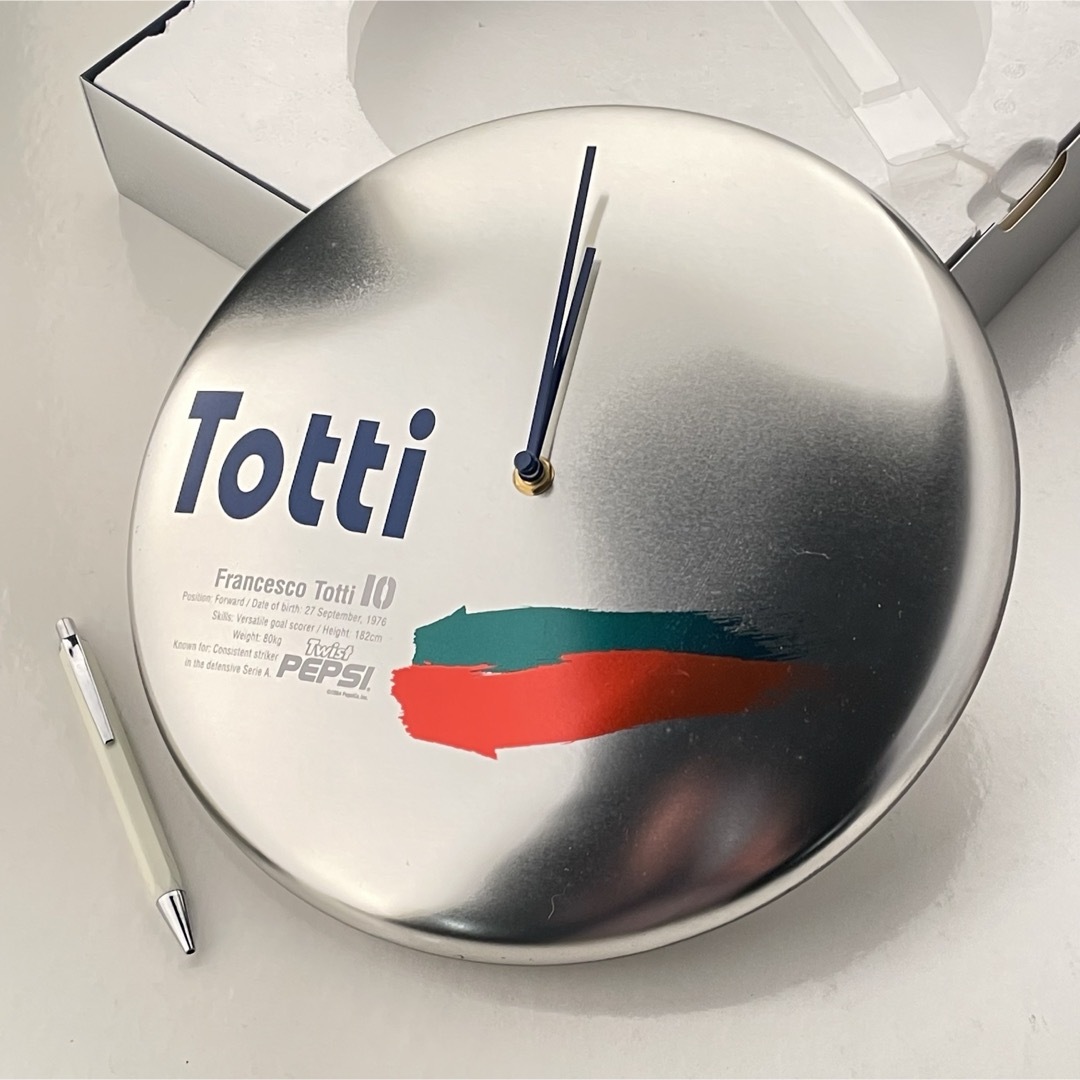 ペプシ 缶バッジ 壁掛け時計 トッティ Totti サッカー 缶時計の通販 by