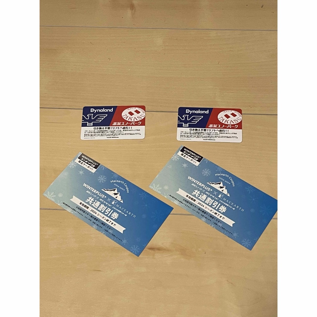 高鷲スノーパーク、ダイナランド共通1日リフト券、引き換え不要 高鷲
