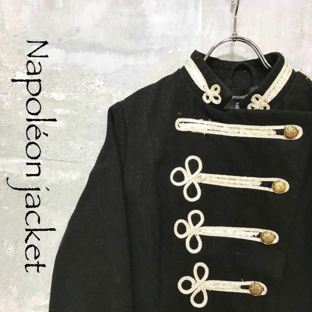 ナポレオンジャケット コート 金ボタン ブラック 38 レディースの通販