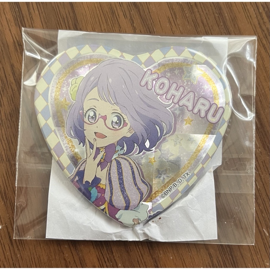 アイカツスターズ グリッターガラポン ハート型缶バッジ 花園きらら