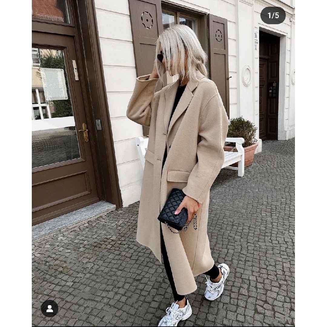 ZARA - ZARA ZW COLLECTION ダブルフェイス ウールブレンド コートの