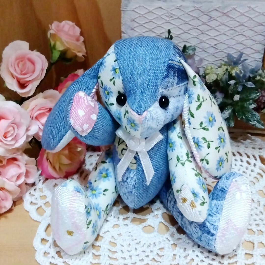 つぎはぎうさ 垂れ耳うさぎ ロップイヤー ハンドメイド ぬいぐるみ