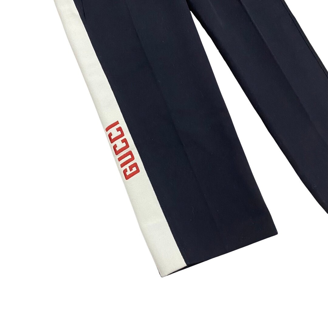 GUCCI - 極 美品 GUCCI グッチ ロゴ 刺繍 コットン チノパンツ