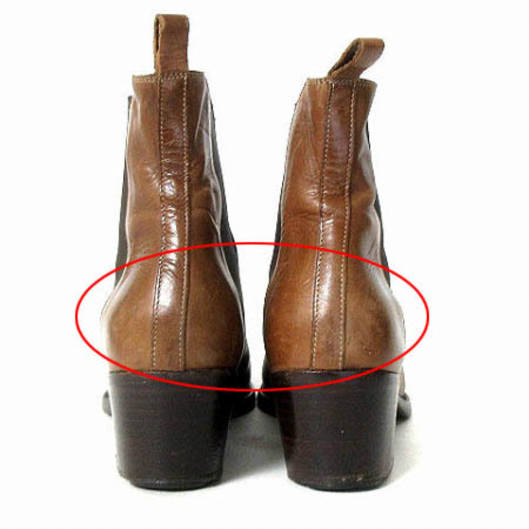 SARTORE - サルトル ショートブーツ サイドゴア レザー ブラウン 37 約