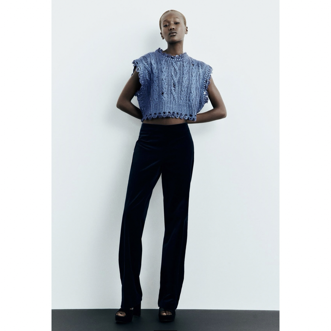 ZARA - ZARA ケーブルニットメタリックベスト S 新品未使用タグ付きの