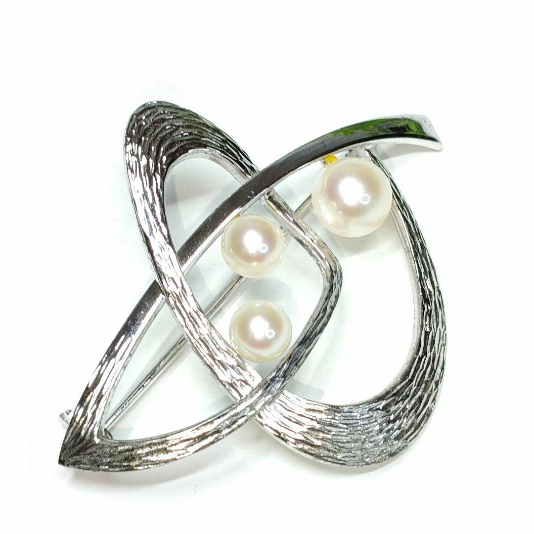 MIKIMOTO - ミキモト パール 真珠 ブローチ 11珠 シルバー M刻印 S刻印