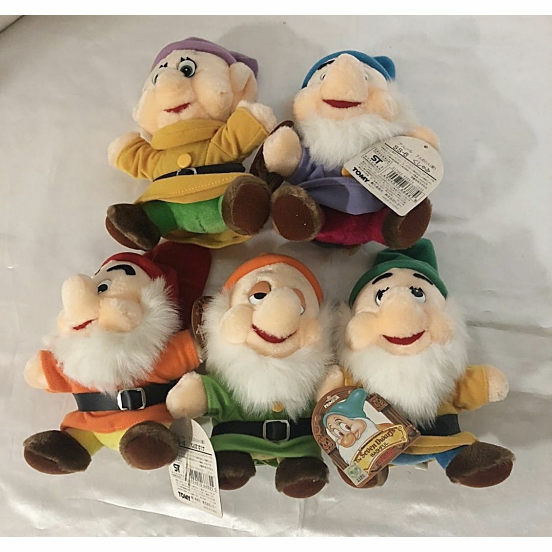 ディズニー 7人の小人 5人のみ キャラクター ぬいぐるみ タグ付き TOMY