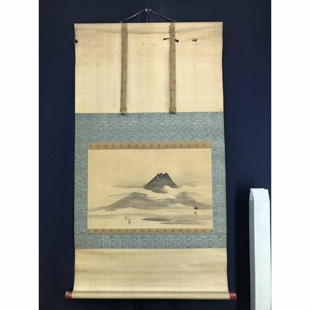 模写/谷文晁/富士山図/富嶽図/富岳図/富峰図/横物/掛軸☆宝船☆AE-218