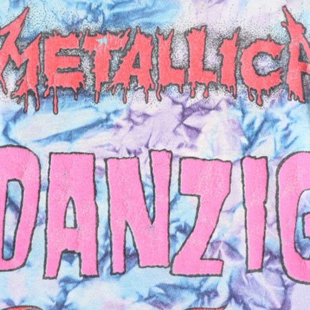 90s ☆ メタリカ パスヘッド イラスト プリント タイダイ Tシャツ