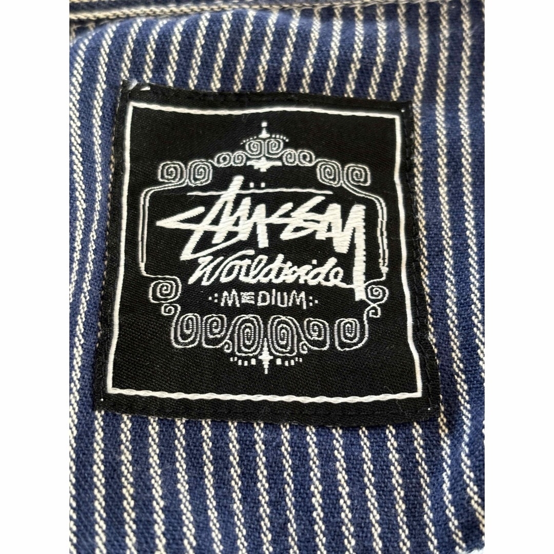 STUSSY - Stussy/オールインワン/ヒッコリー/半袖/ネイビー/つなぎ
