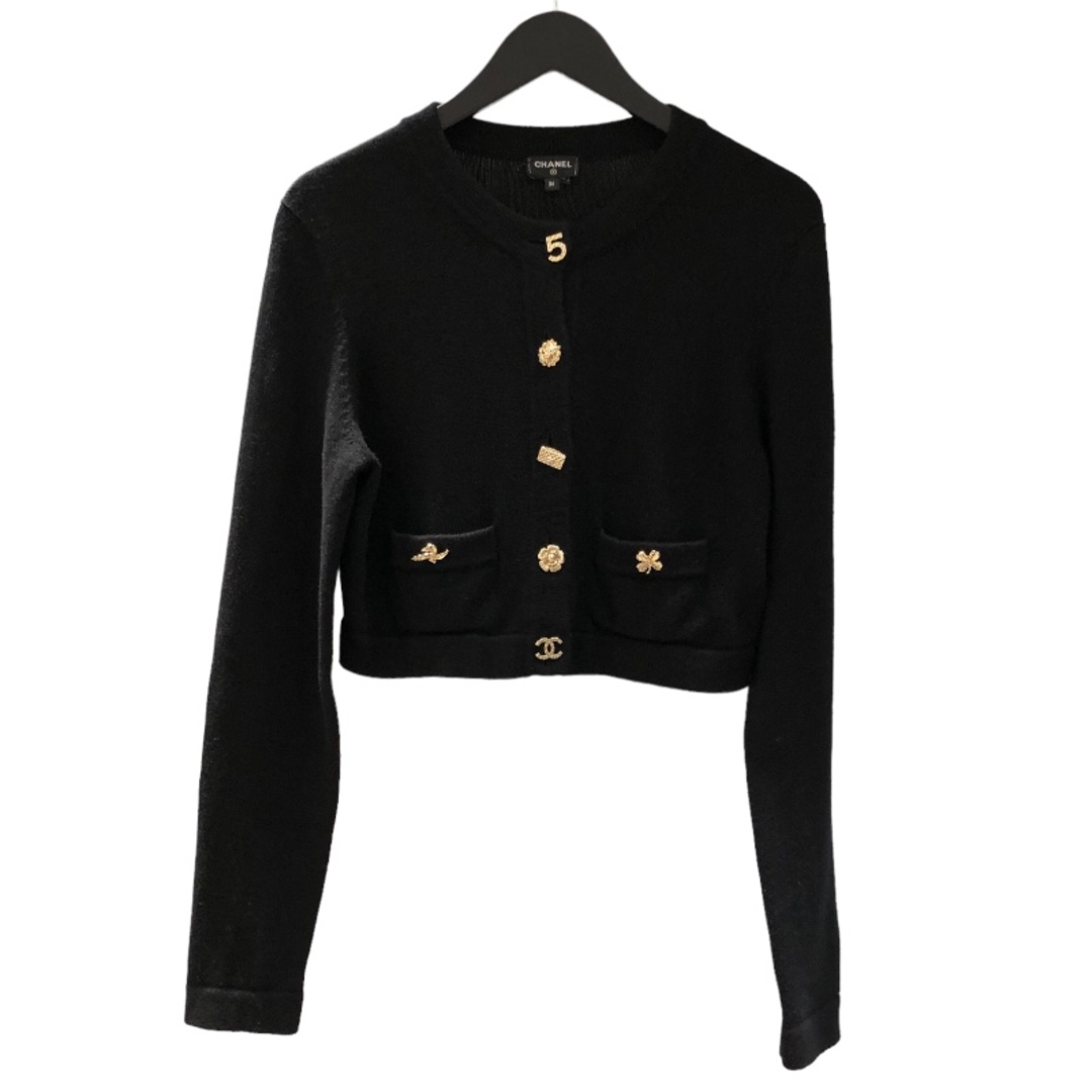 CHANEL - シャネル CHANEL アイコンボタンカシミヤノーカラーニット