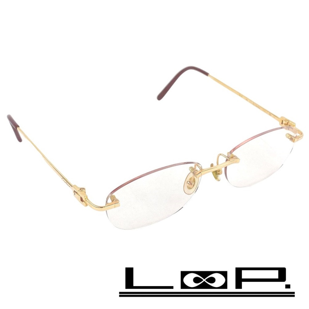 Cartier - □美品□ カルティエ メガネ オーバル リムレス ゴールド