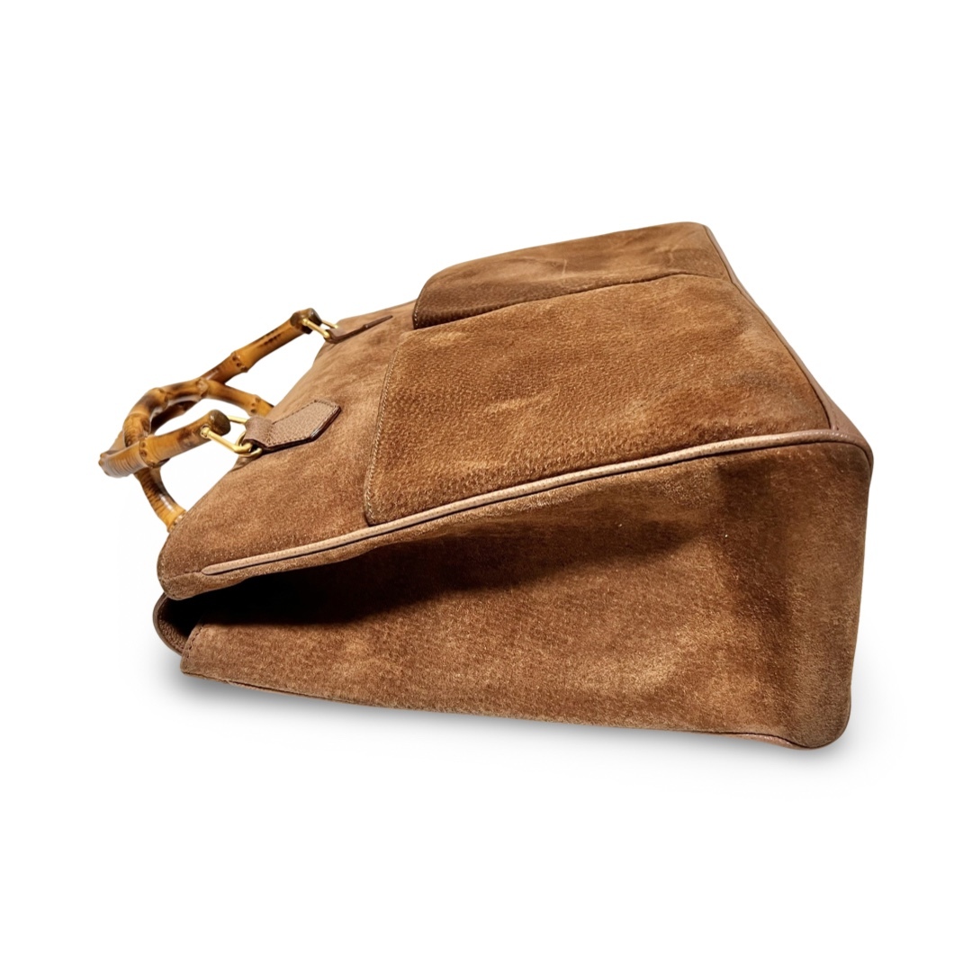 GUCCI - GUCCI オールドグッチ バンブー スエード ハンドバッグ トート