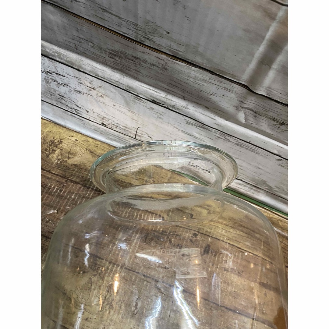 昭和レトロ ガラス瓶 大 アンティーク ガラス容器 戦前 気泡 駄菓子屋