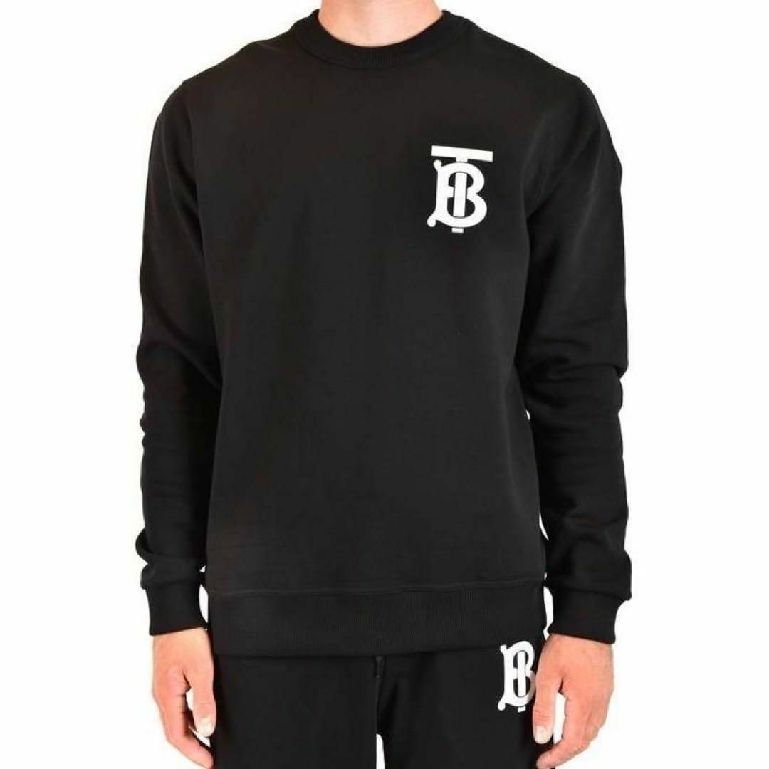 BURBERRY - バーバリー TB コットン スウェットシャツ ブラック L