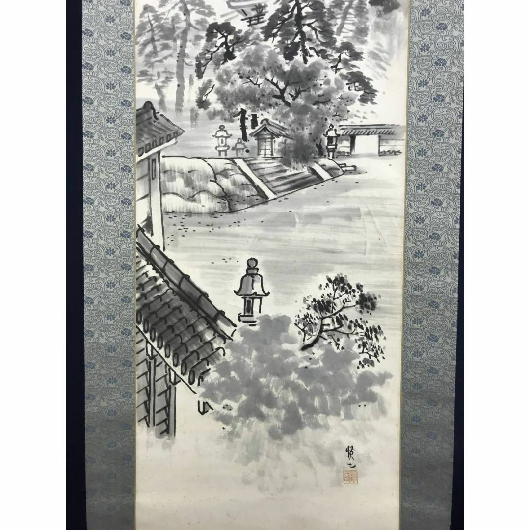 真作/吉岡賢二/五重塔風景図/山水図/掛軸☆宝船☆AD-689の通販 by 掛軸