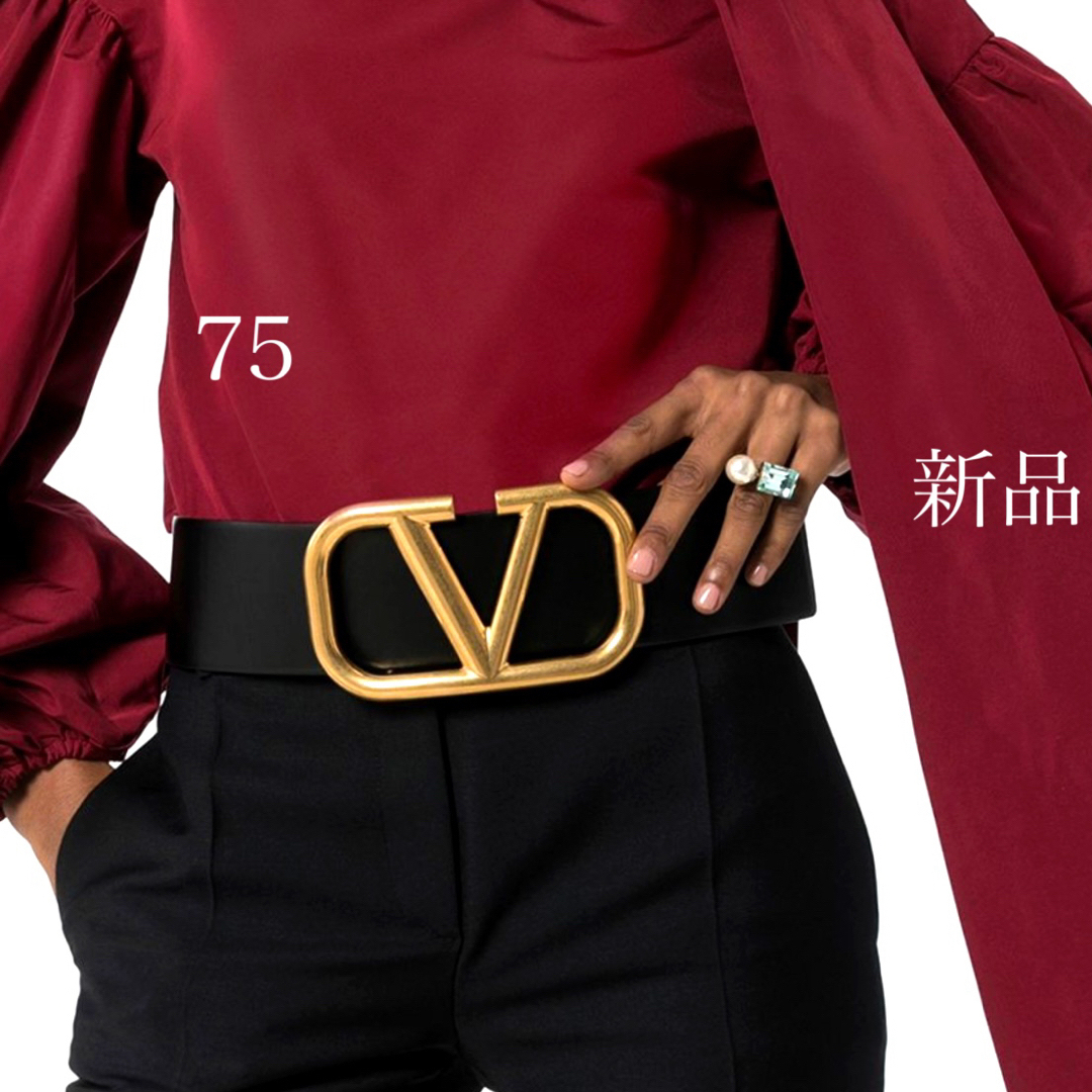 VALENTINO - 新品75 VALENTINO ヴァレンティノ Vロゴ ベルト 70MM VLTN