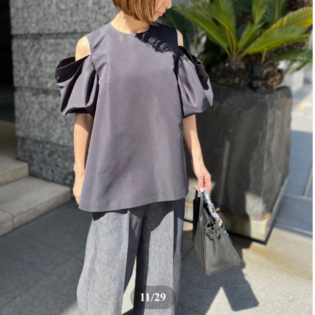 heve ヘイヴカットオフショルダーBL sax