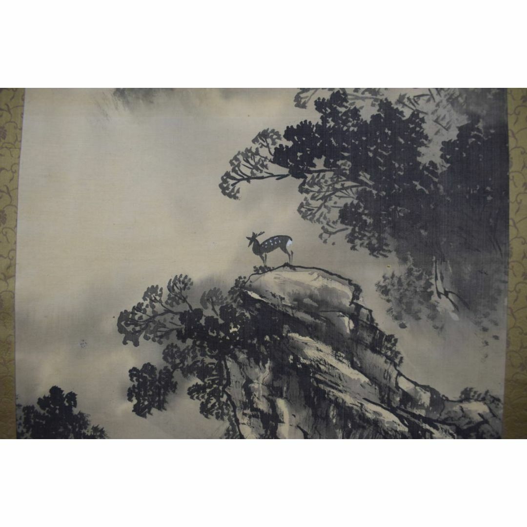 春酔/深山幽谷図/鹿図/山水渓谷/掛軸☆宝船☆Y-713の通販 by 掛軸