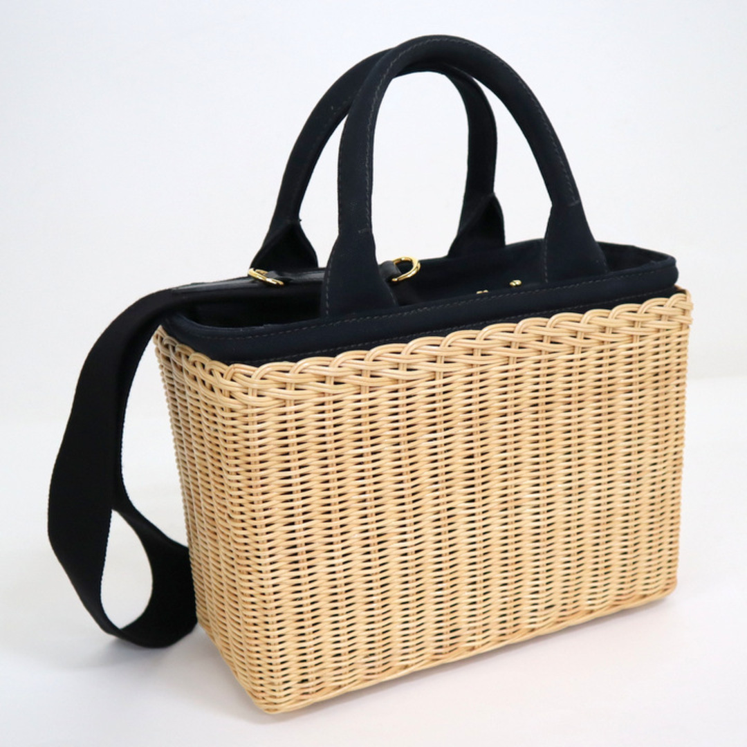 PRADA - 【PRADA】プラダ ウィッカーカナパ かごバッグ ナチュラル