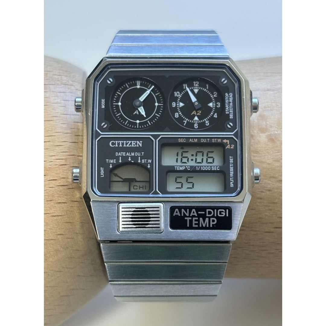 CITIZEN - シチズン/時計/ANA-DIGI TEMP/アナデジ/復刻/シルバー/良品