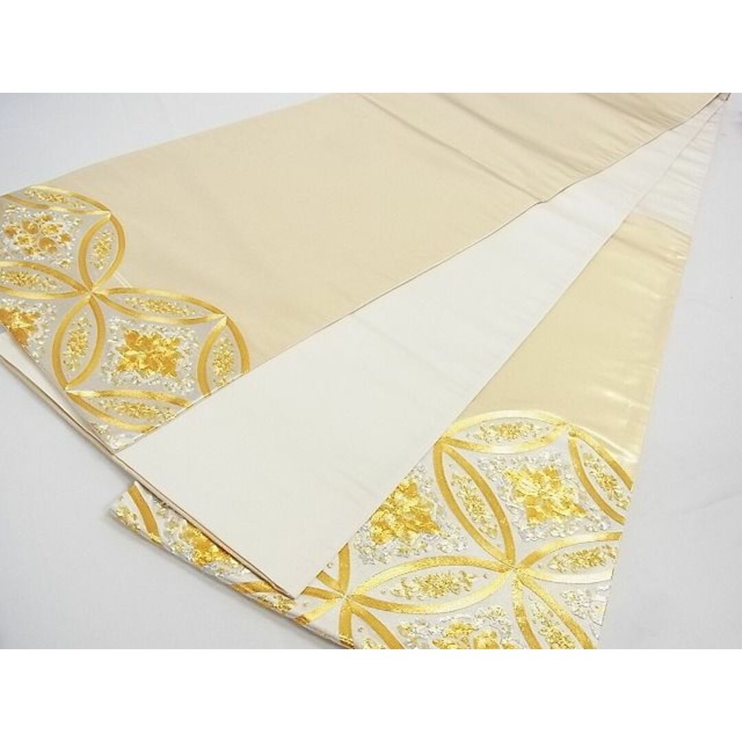 平和屋本店□最高級 太鼓柄袋帯 総駒刺繍 七宝大華文 金銀糸 共箱付き