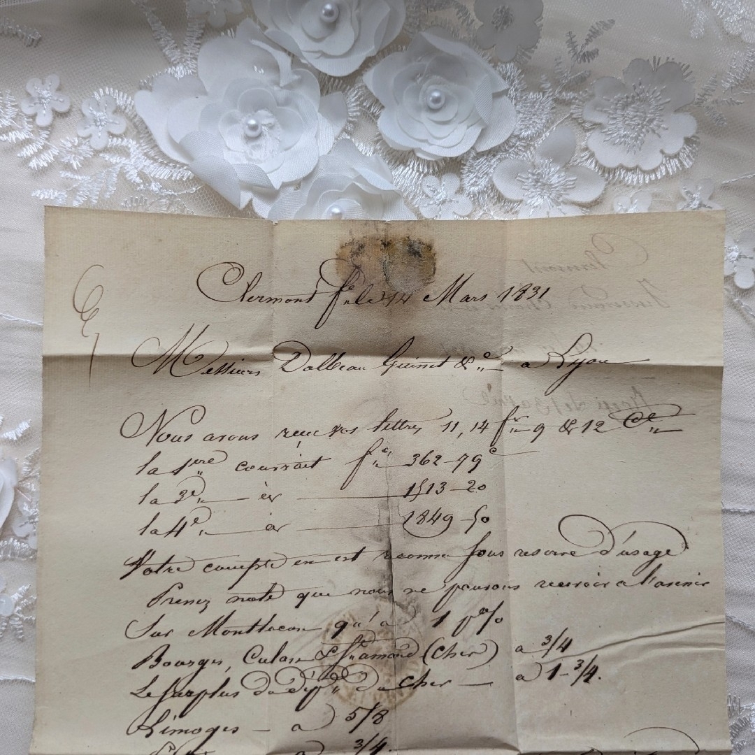 No.515【1点もの♡】1800sフランスアンティーク 手紙 アンティーク紙