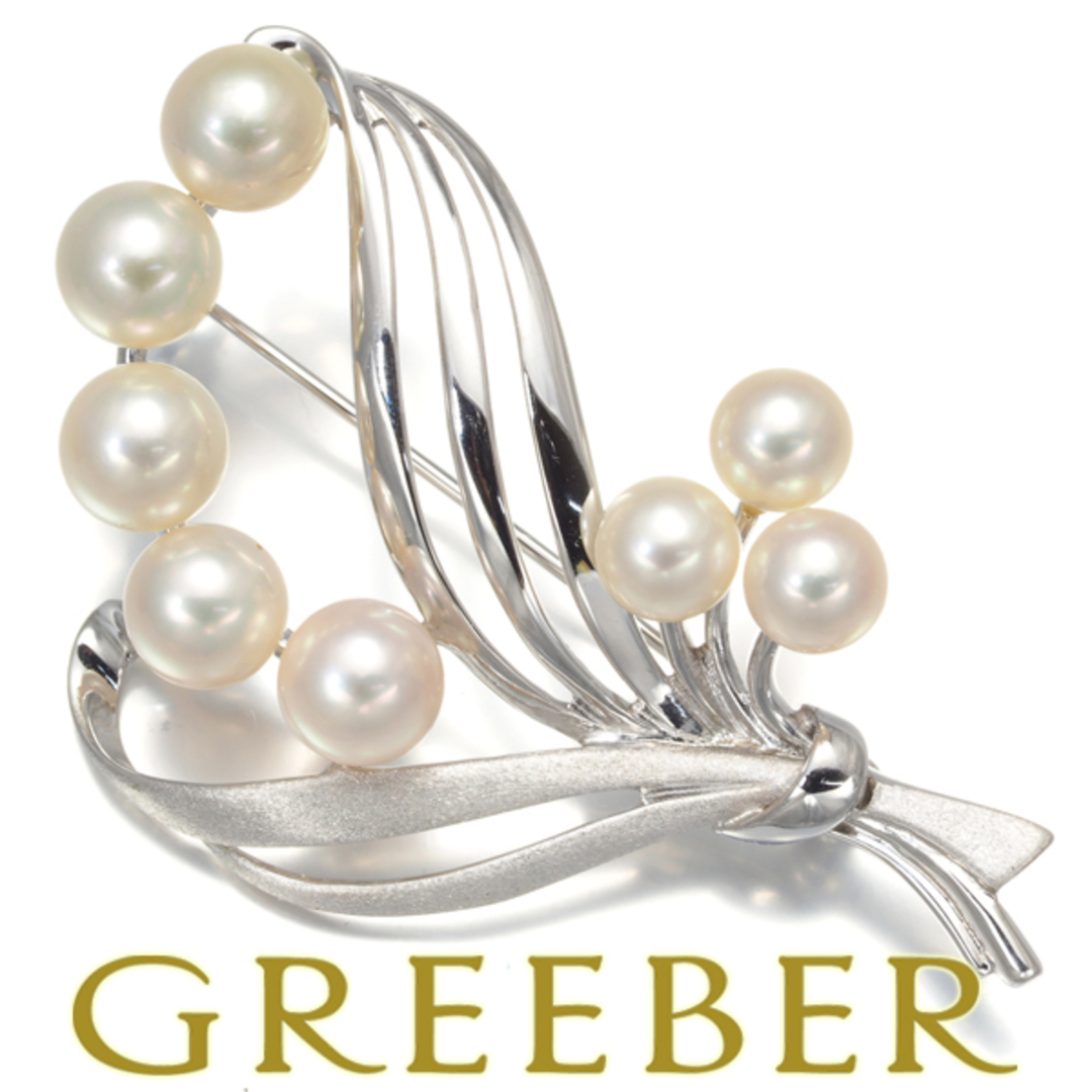 MIKIMOTO - ミキモト ブローチ パール アコヤ真珠 5.5-6.5mm シルバー