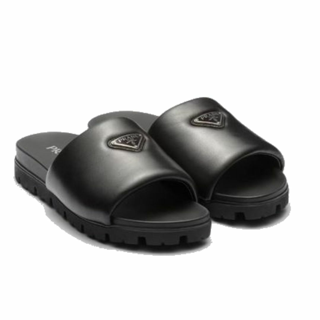 PRADA - ○新品/正規品○ PRADA Padded トライアングル ロゴ サンダル