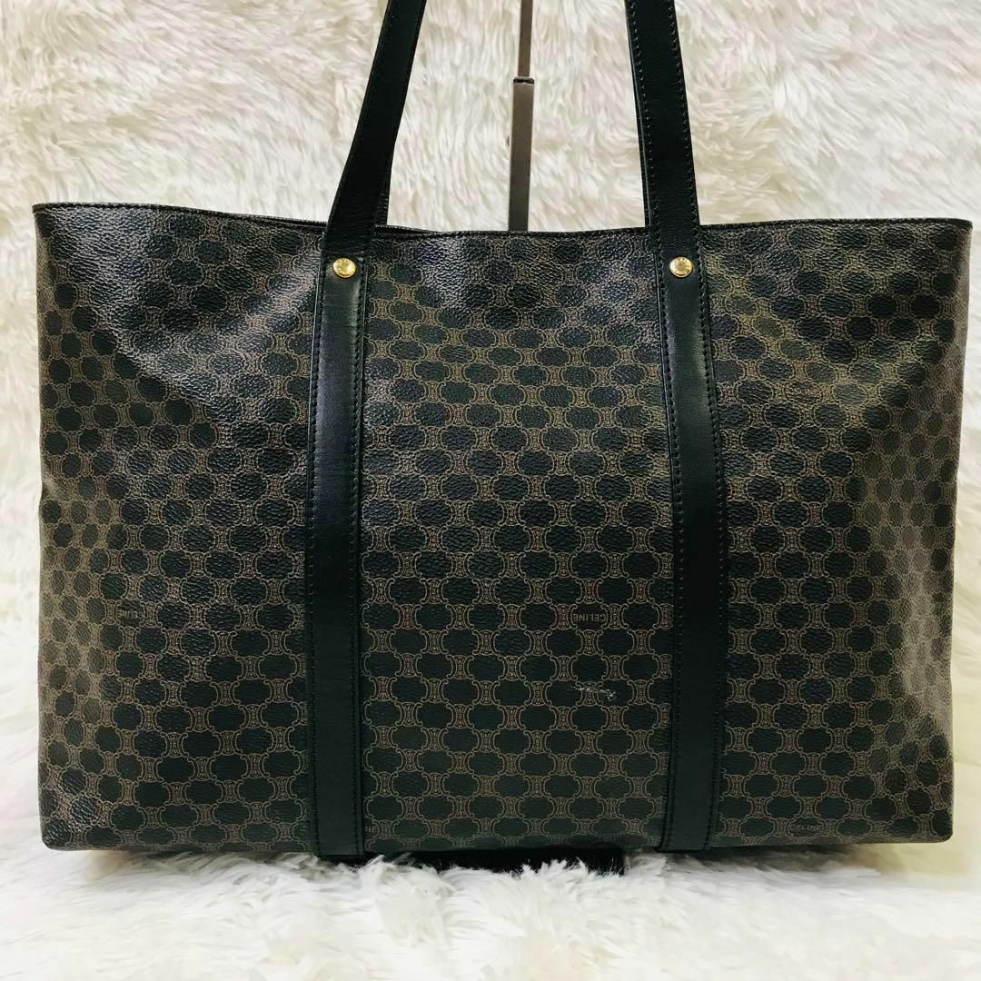 セリーヌトートバッグ 黒マカダム A4収納可能 大容量 ブラック