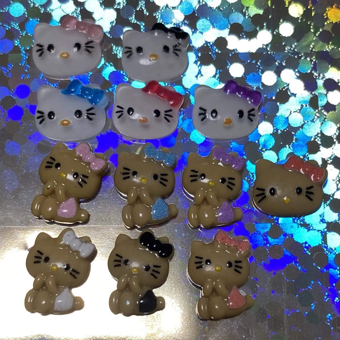 ハローキティ - ③ 日焼けキティ ネイルパーツ ガングロキティ クリア