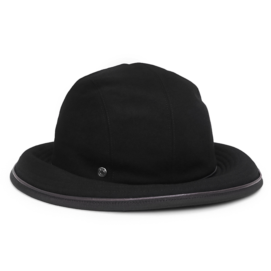 エルメス ハット フレッドクルー 57 黒 シルク カシミア エルメス