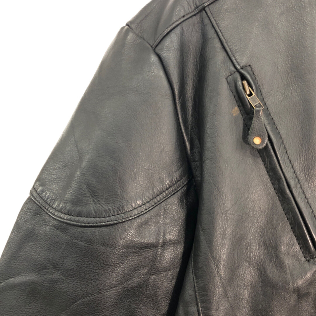 レザーレーシングジャケット ブラック (メンズ 48) 中古 古着 R6593の