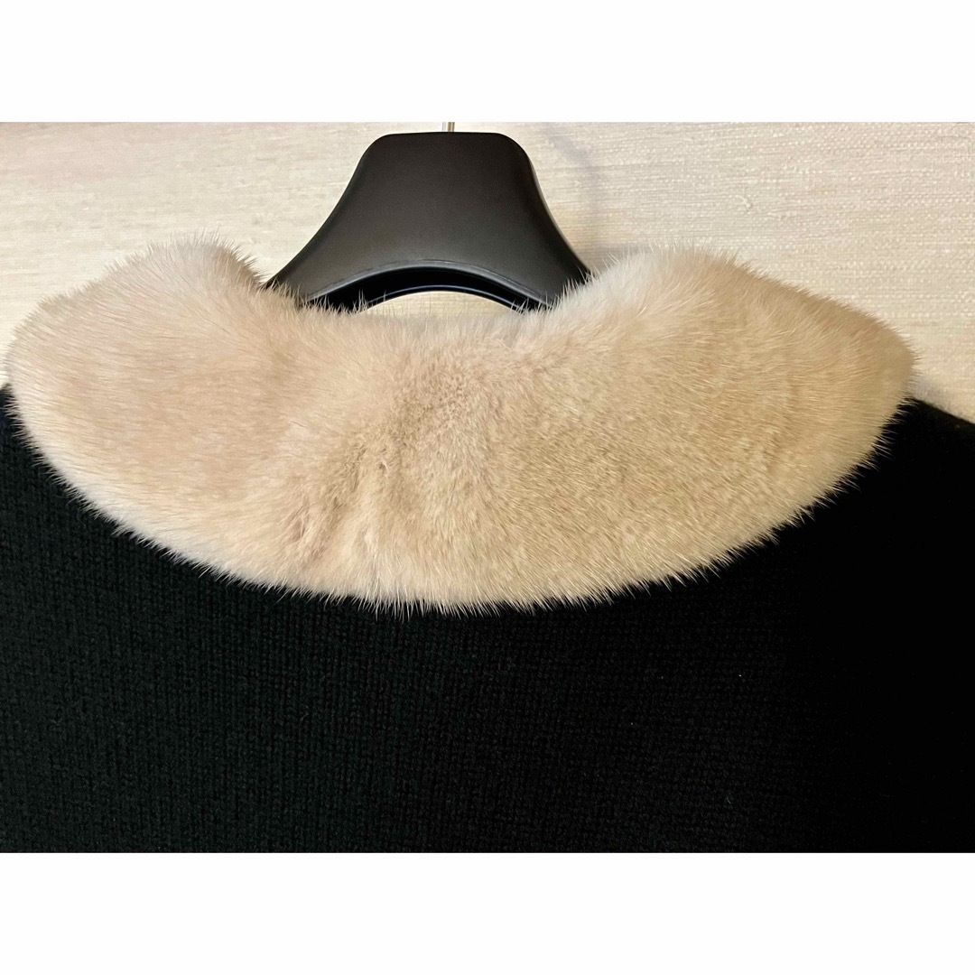 FOXEY - Foxeyフォクシー ミンク襟カシミヤニットカーディガン40美品の