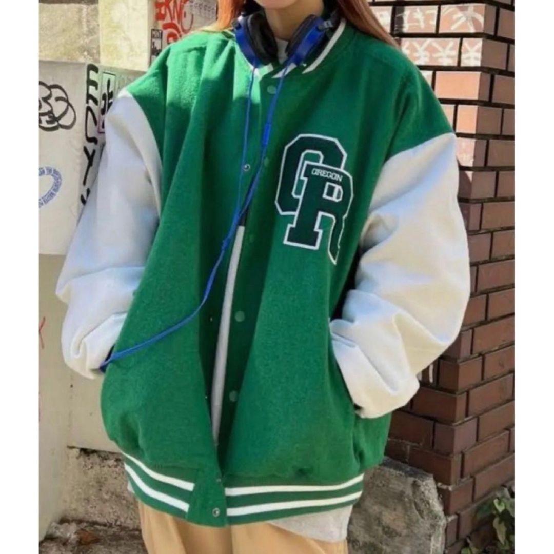 WEGO - WEGO メルトンワッペンスタジャン グリーン JACKETの通販 by