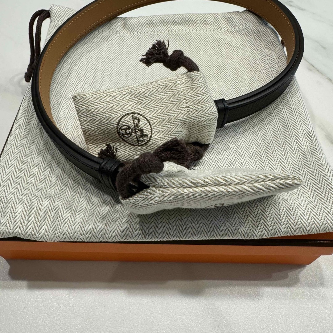 HERMES - HERMES エルメス ベルト《ケリー》18 黒 ピンクゴールド金具