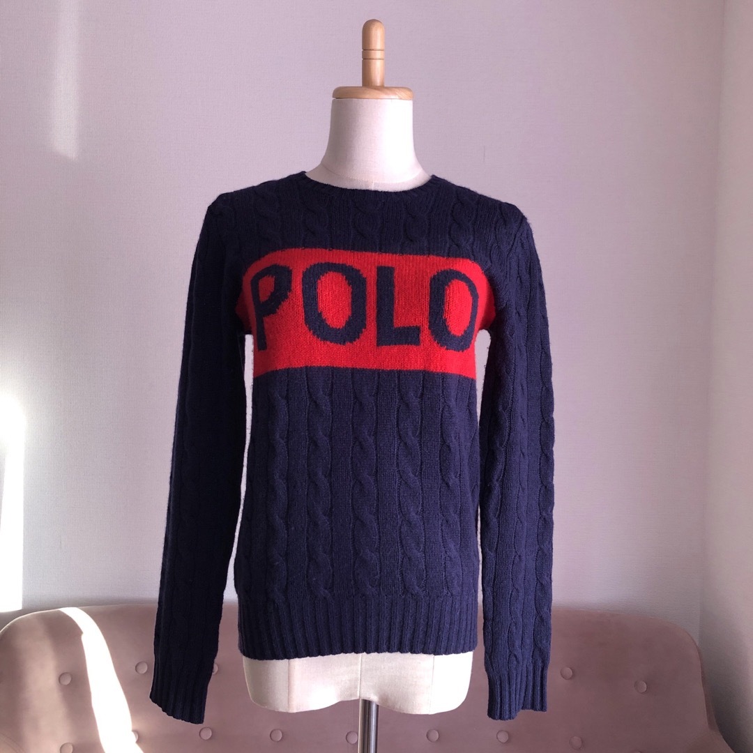 ラルフローレン エンブレムニット ネイビー XS-S ポロラルフローレン