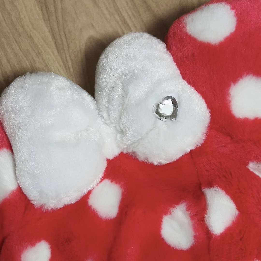 ディズニー ミニー ファンキャップ 赤 レッド ドット柄 ホワイトリボン