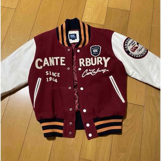 カンタベリー 袖革 スタジャン エンジx白の通販 by ひで's shop｜ラクマ