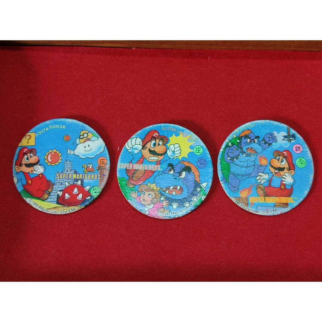 スーパーマリオブラザーズ 丸メンコ マリオ レトロめんこ 3枚 かわいい