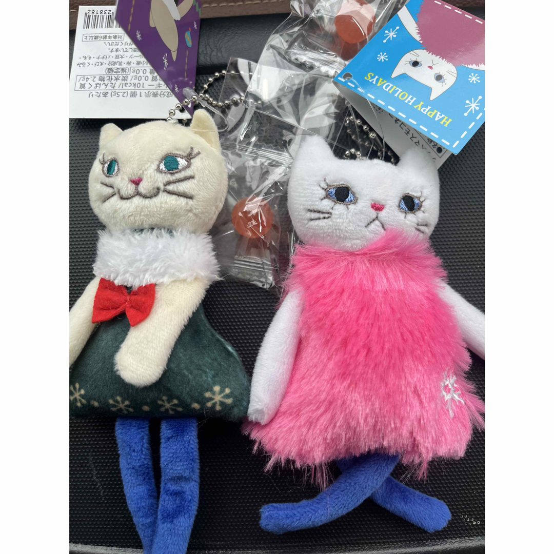 KALDI - KALDI クリスマス モコモコネコ くたくたネコちゃん 2点セット