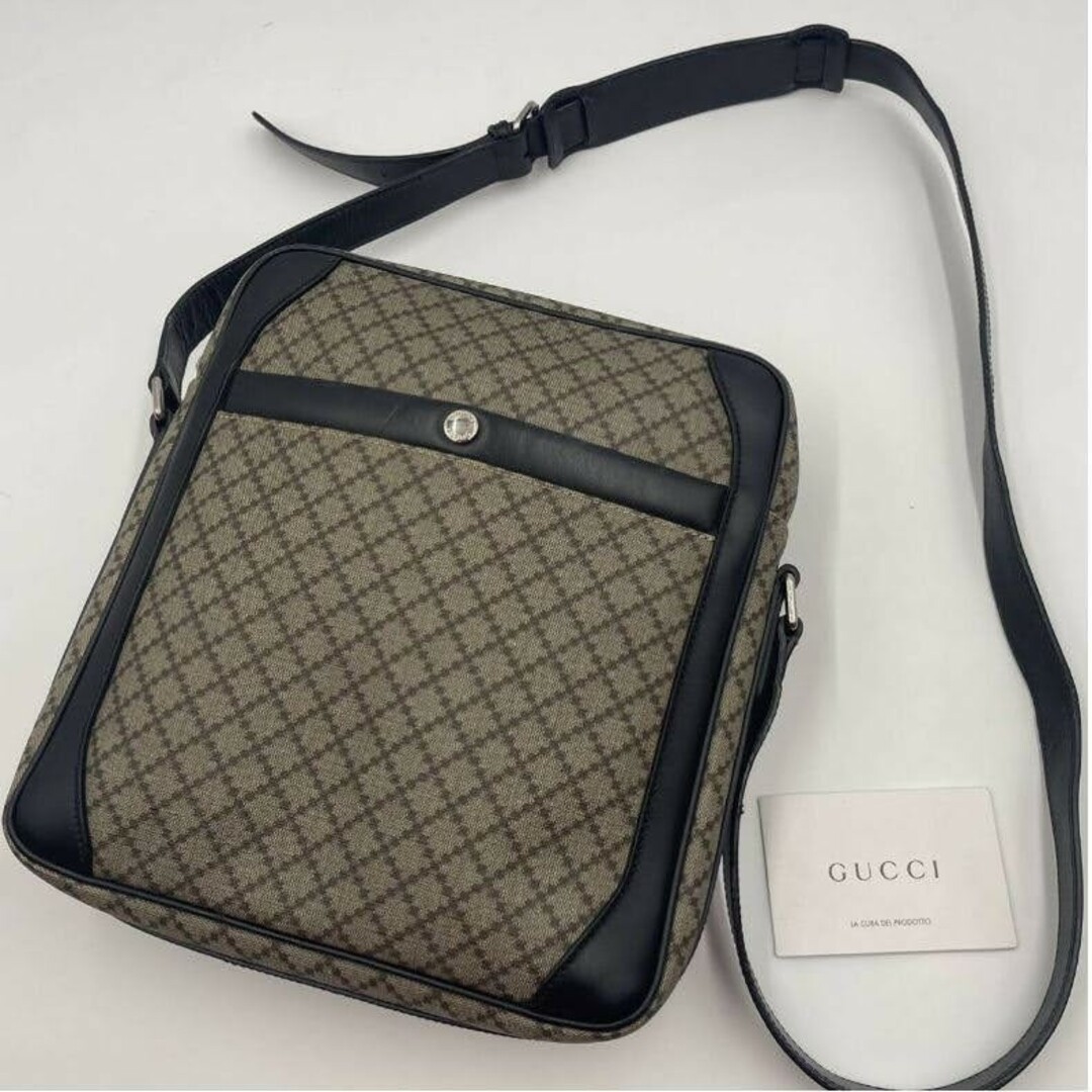 GUCCI ディアマンテ メンズ ショルダーバッグ PVCレザー