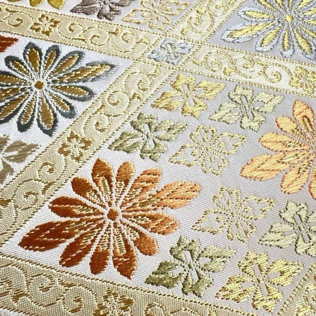 袋帯 菱 花菱 カラフル 華やか 唐草 着物 114a dの通販 by TSUMUGI re