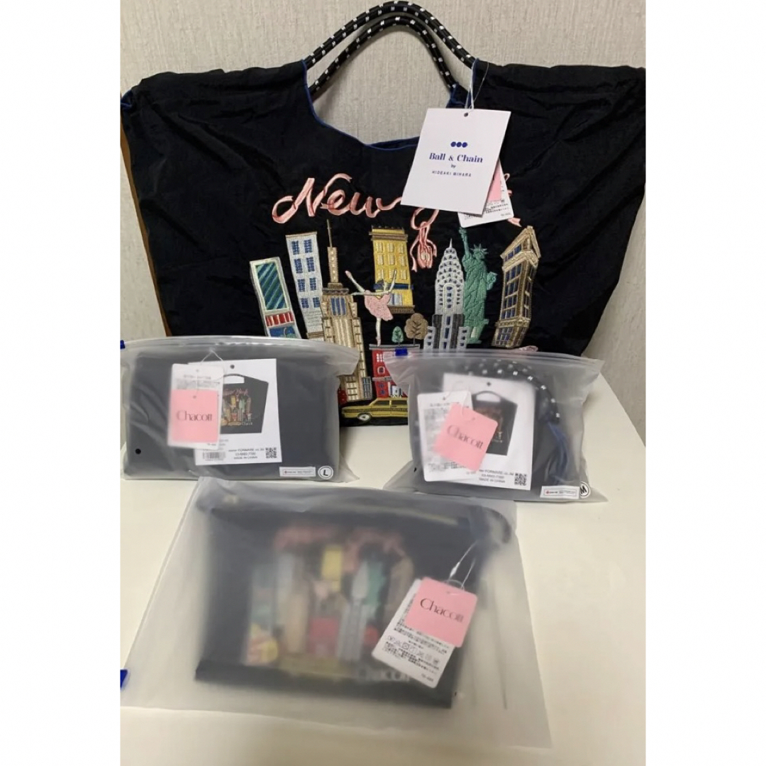 CHACOTT - チャコット ボールアンドチェーン ニューヨーク柄 ブラック