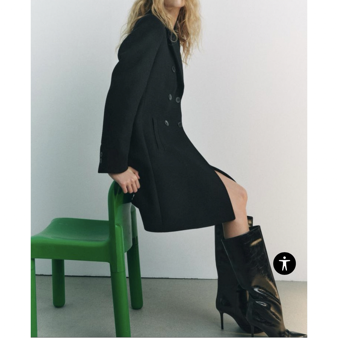 ZARA - ZARA ウールブレンド ダブルブレスト コートの通販 by りえ