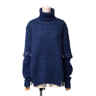 Chloe クロエニットポンチョケーブルハイネックアルパカウール